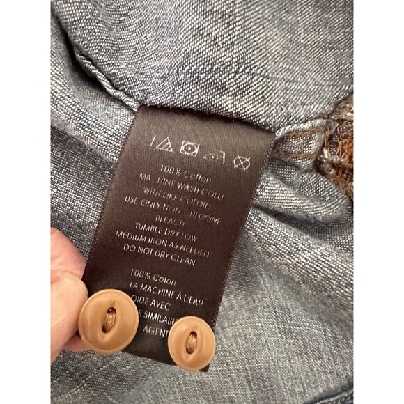 CPO Provisions Tactical Utility Denim L/S Button down Shirt Mens L Vintage Y2K - Picture 11 of 12